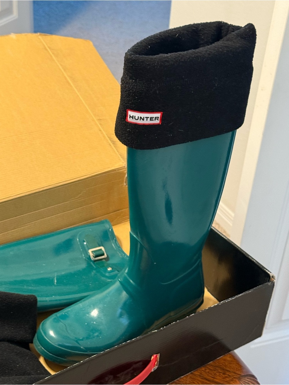 Hunter black fleece boot socks